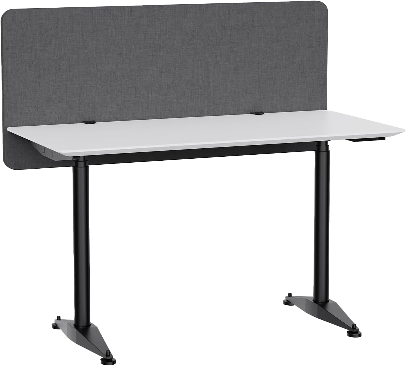 47.2" Privacy Desk Divider Panel, Acoustic Divider Panels for Office, Clamp-on Cubicle Office Room Dividers, Easy Assemble, Dark Grey