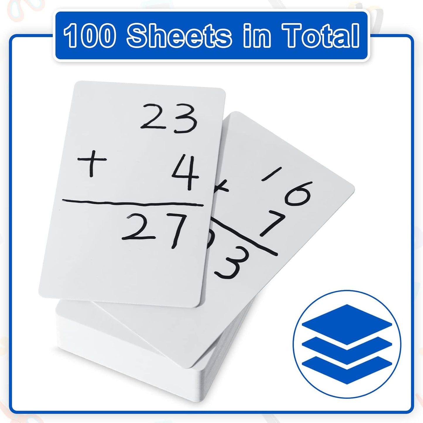 Harloon 100 Pcs Dry Erase Index Cards 5 x 8 Inch Laminated Reusable Dry Erase Note Cards Sheets for Office to Do List (White)