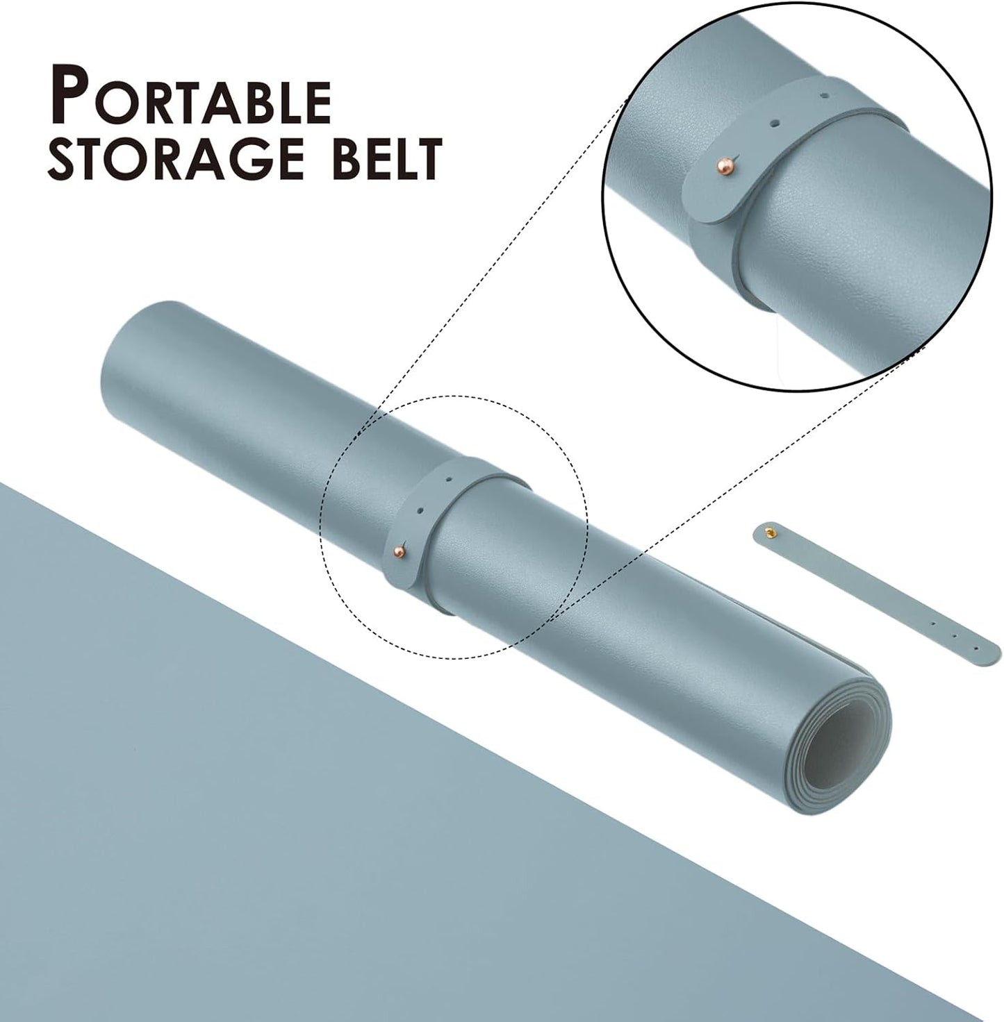 Large Desk Mat - 47.2"x 17" Non-Slip PU Desk Pad for Office and Home - Ideal for Large Mouse Pad and Desk Mats on Top of Desks(Light Blue)