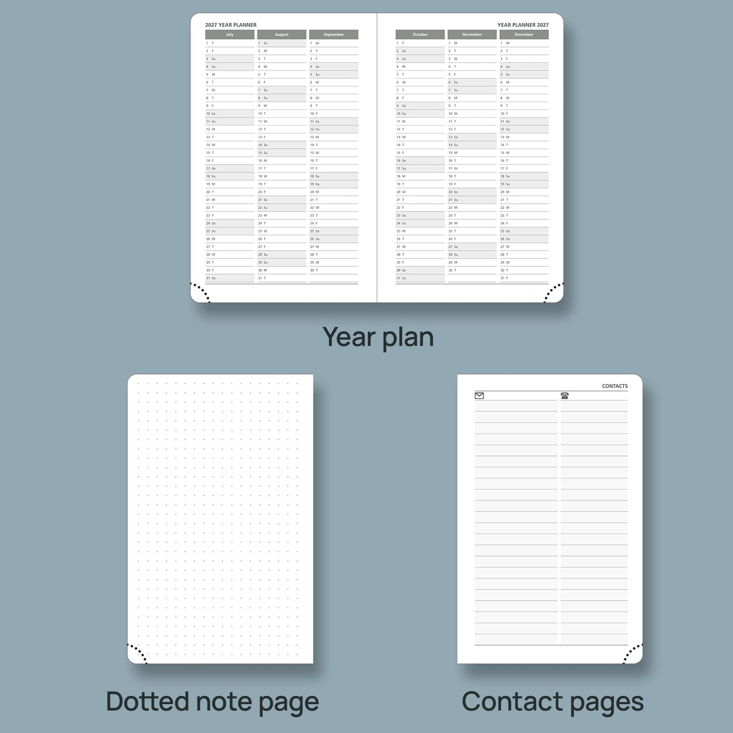 POPRUN 2026 Daily Planner One Page Per Day A6 Size Calendar (4.25" x 6.25") - 12 Months Hourly Appointment Book with Hardcover, Monthly Tabs, Inner Pocket, Pen Holder - Violet