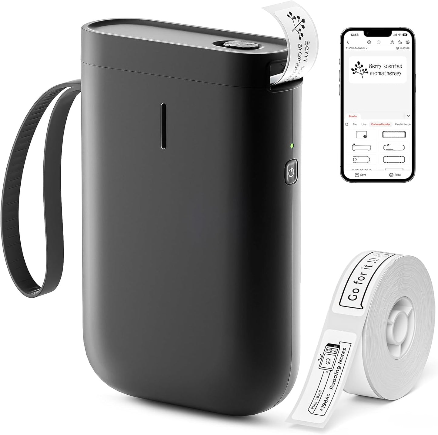 NIIMBOT Label Maker Machine D11 Label Printer Portable Wireless Connection Multiple Templates Available for Phone Easy to Use Office Home Organization USB Rechargeable