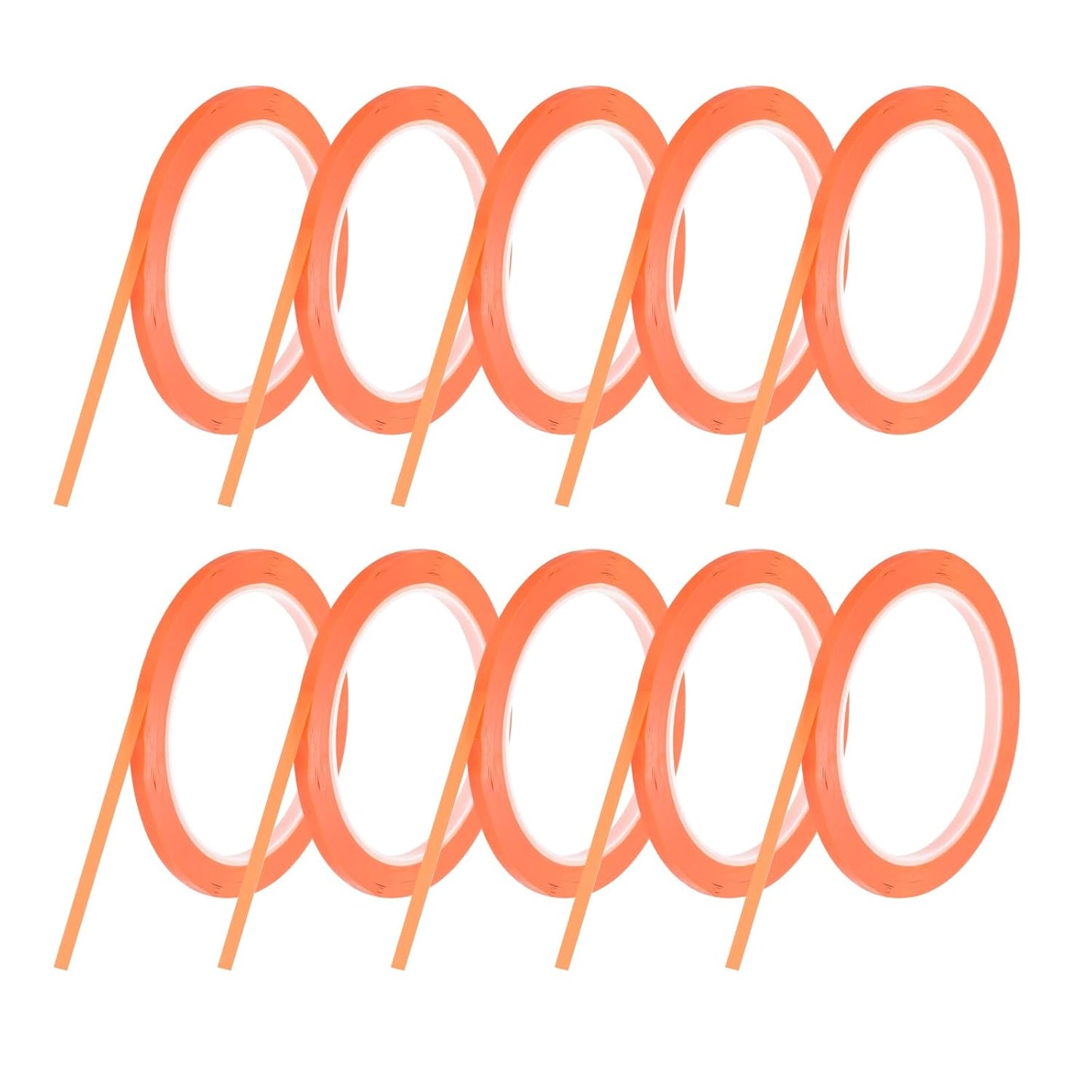 MECCANIXITY 10 Rolls Whiteboard Tape Graphic Chart Tape 5mm 54.7 Yard Art Tape Thin Self-Adhesive Pinstripe Tape Masking Tape for Gift Wrapping Craft Supplies, Orange