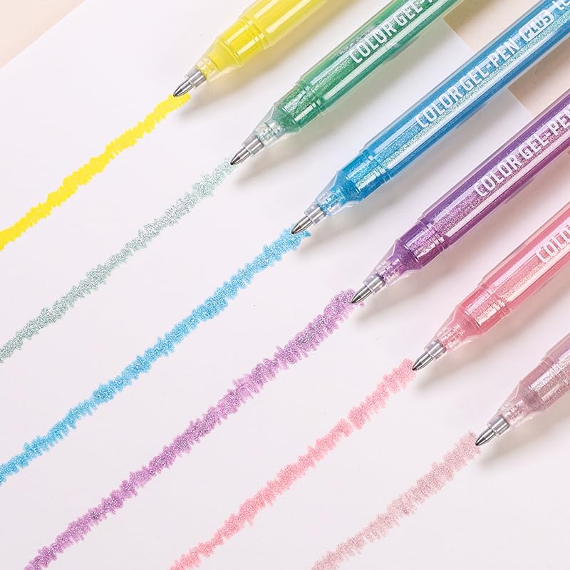 Glitter Gel Pen 24 Color, Vibrant Sparkle Gel Pens for Adult Coloring Books Drawing Doodling, 1.0mm Colored Gel Pens for Kids Adults DIY Birthday Cards
