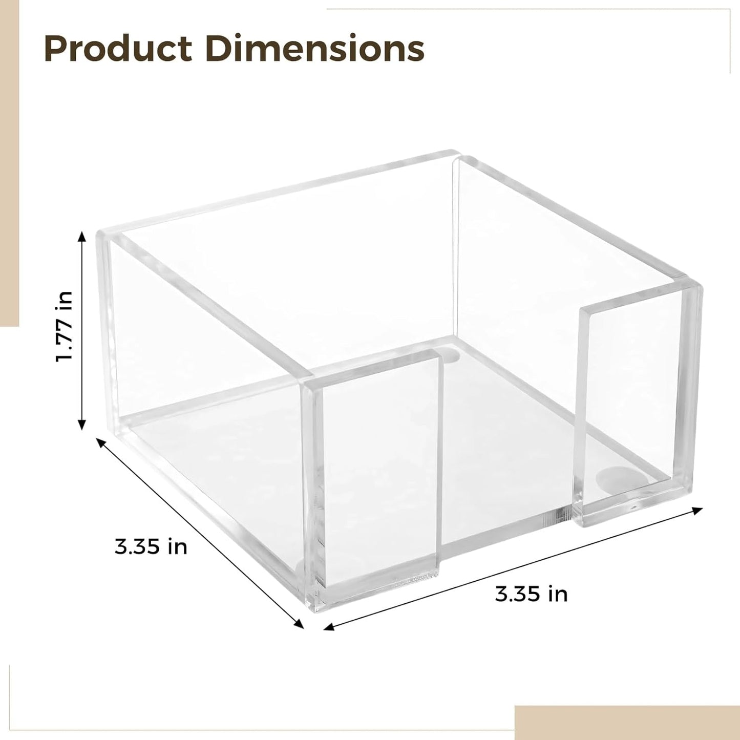 4 Pcs Acrylic Sticky Note Holder for Desk, Transparent Post-it Note Holders with 4 Notepads, Square Design, Ideal for Home, Office Organization