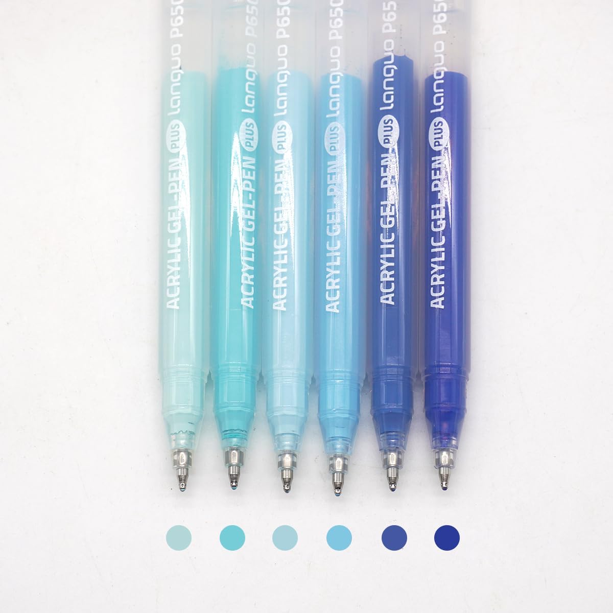 Acrylic Gel Pens for Coloring Books, Quick Dry 6 Pcs 1.0mm Fine Point Gel Marker Pen for Drawing, Journaling Art, School Supplies, Sea Salt Blue