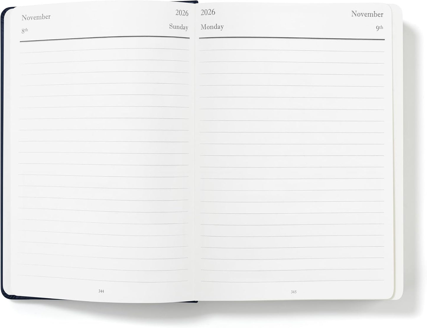 Wykeham's Executive 2026 Daily Journal Planner – US Public Holidays & Format – Customization Available (Royal Blue, 8.5"×5.5")