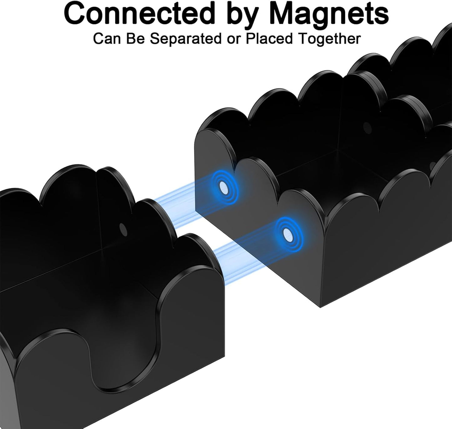 YAGELI Magnetic 3-in-1 Acrylic Sticky Note Holder Dispenser | Modern Desktop Organizer for 3x3 Post It Notes & Memo Pads with Non-Slip Base | for Productive Workspace at Office, Home or School | Black
