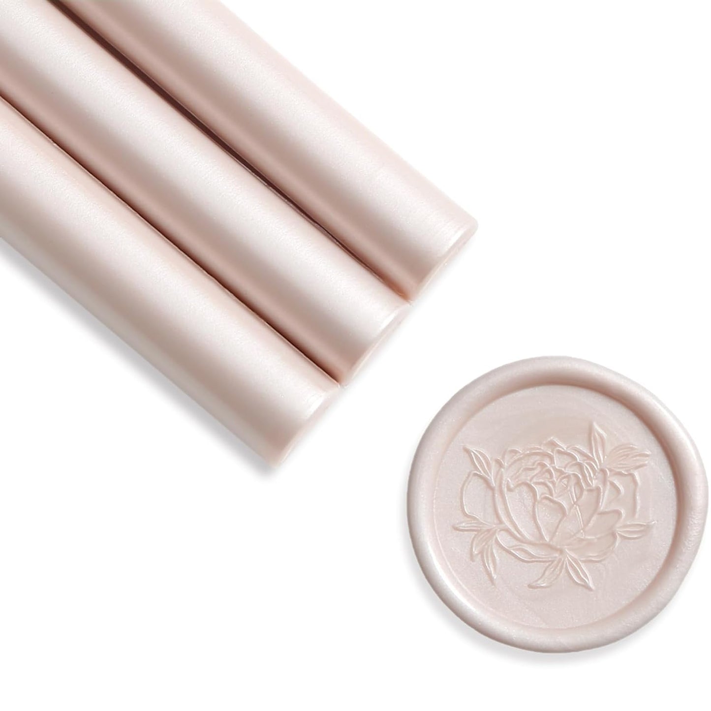 UNIQOOO Mailable Glue Gun Sealing Wax Sticks for Wax Seal Stamp - Champagne, Great for Wedding Invitations, Cards Envelopes, Snail Mails, Wine Packages, Gift Ideas, Pack of 8