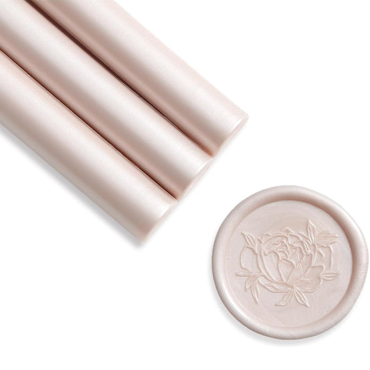 UNIQOOO Mailable Glue Gun Sealing Wax Sticks for Wax Seal Stamp - Champagne, Great for Wedding Invitations, Cards Envelopes, Snail Mails, Wine Packages, Gift Ideas, Pack of 8