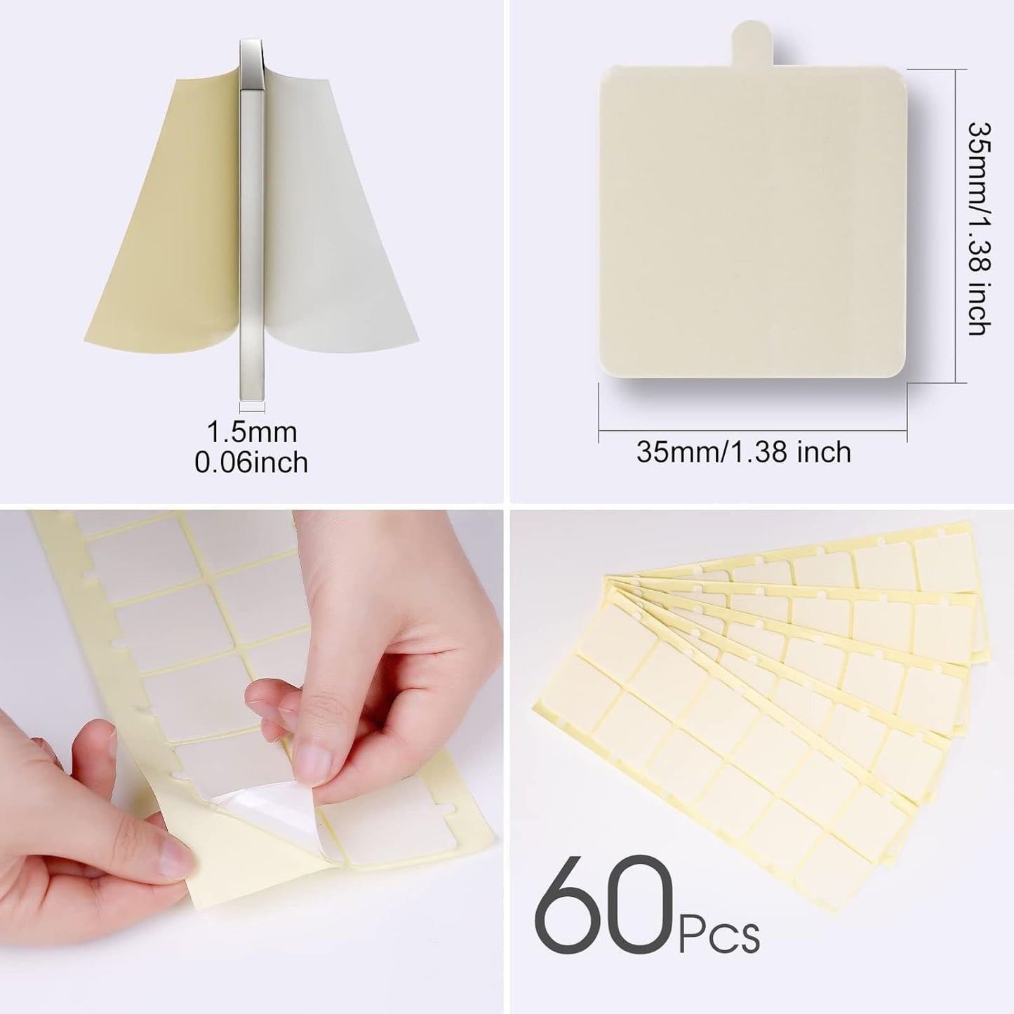 Sonicism 120 Pack Pyramid Double Sided Tape Squares for Acoustic Foam Sheets, Heavy Duty Wall Mounting Tape Squares for Polyester Foam Acoustic Panels, 1.4-in Squares, Transparent