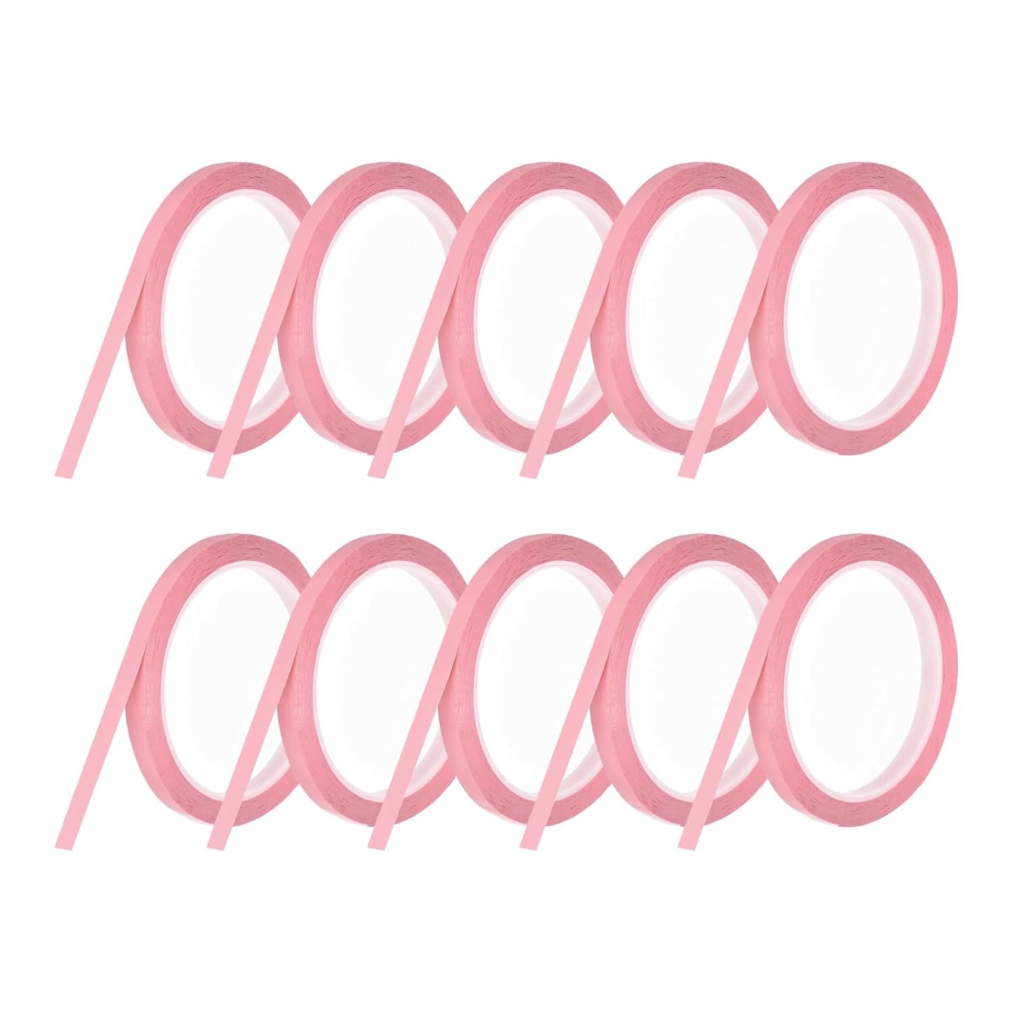 MECCANIXITY 10 Rolls Whiteboard Tape Graphic Chart Tape 8mm 54.7 Yard Art Tape Thin Self-Adhesive Pinstripe Tape Masking Tape for Gift Wrapping Craft Supplies, Pink