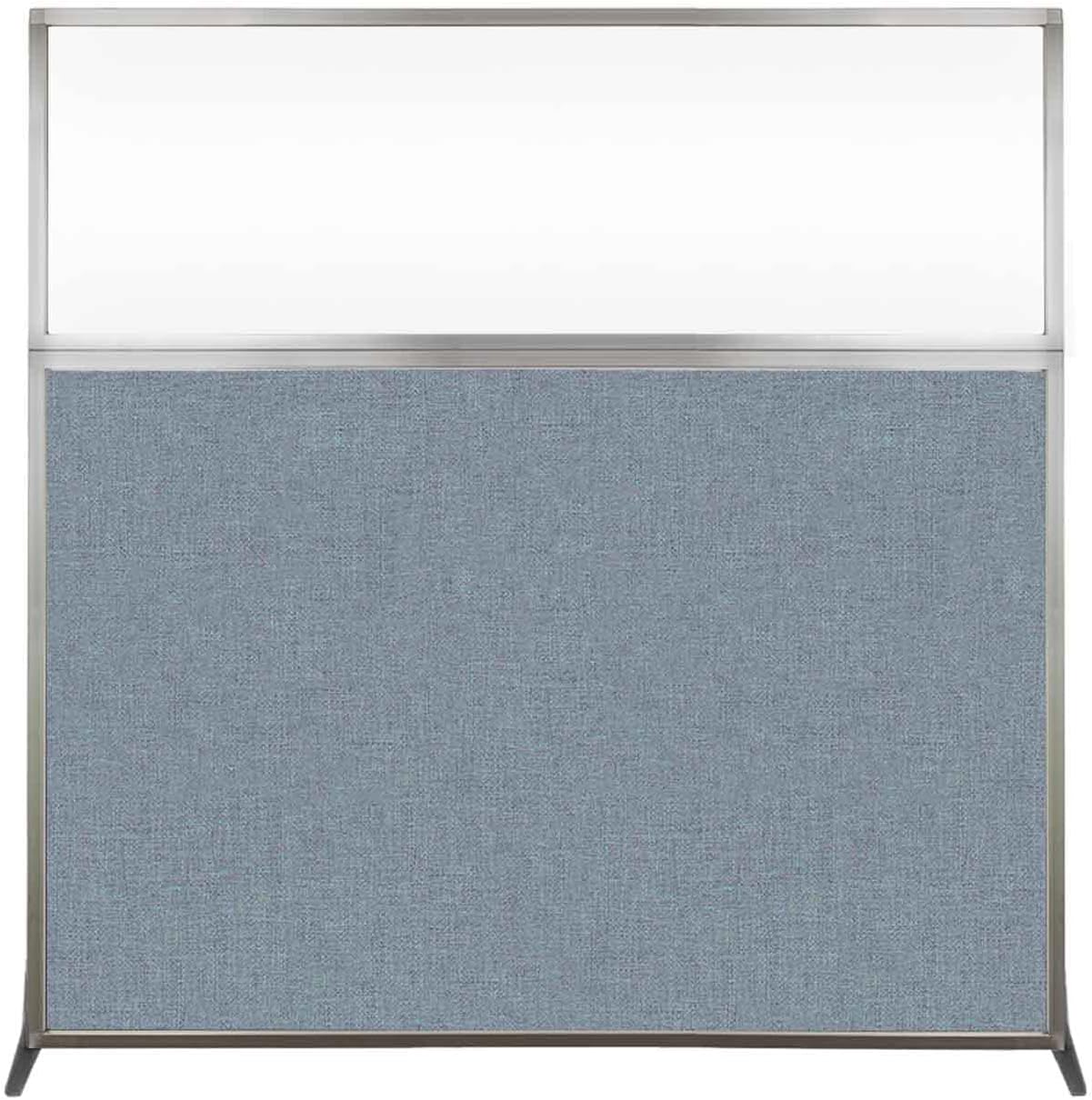 Versare Hush Screen Portable Room Divider | Workstation Wall Divider | Freestanding Privacy Hush Panels | Clear Windows | Fabric Office Divider Screen | Great for Room Separation