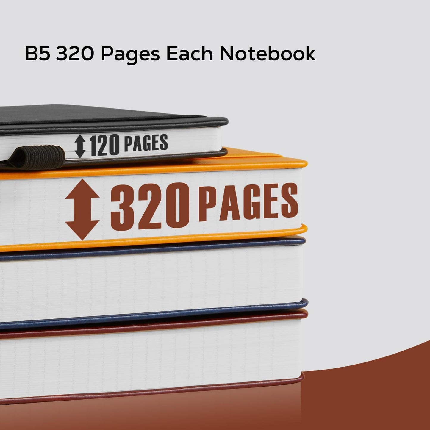 Notebook Journals for Writing Women/Men, 320 Pages Thick Daily Journal Notebooks with 100Gsm Lined Paper, B5 Hardcover Notebook College Ruled for Work School, Faux Leather, 7.1'' X 10'', Pearlescent