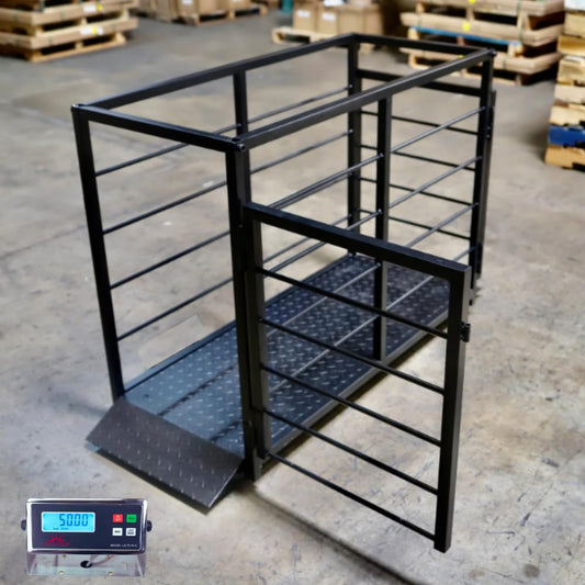 Liberty LS-920-2k Industrial Portable Floor Scale for Small Animal, Platform 50" x 20" / up to 2000 lbs (Scale System with cage System)