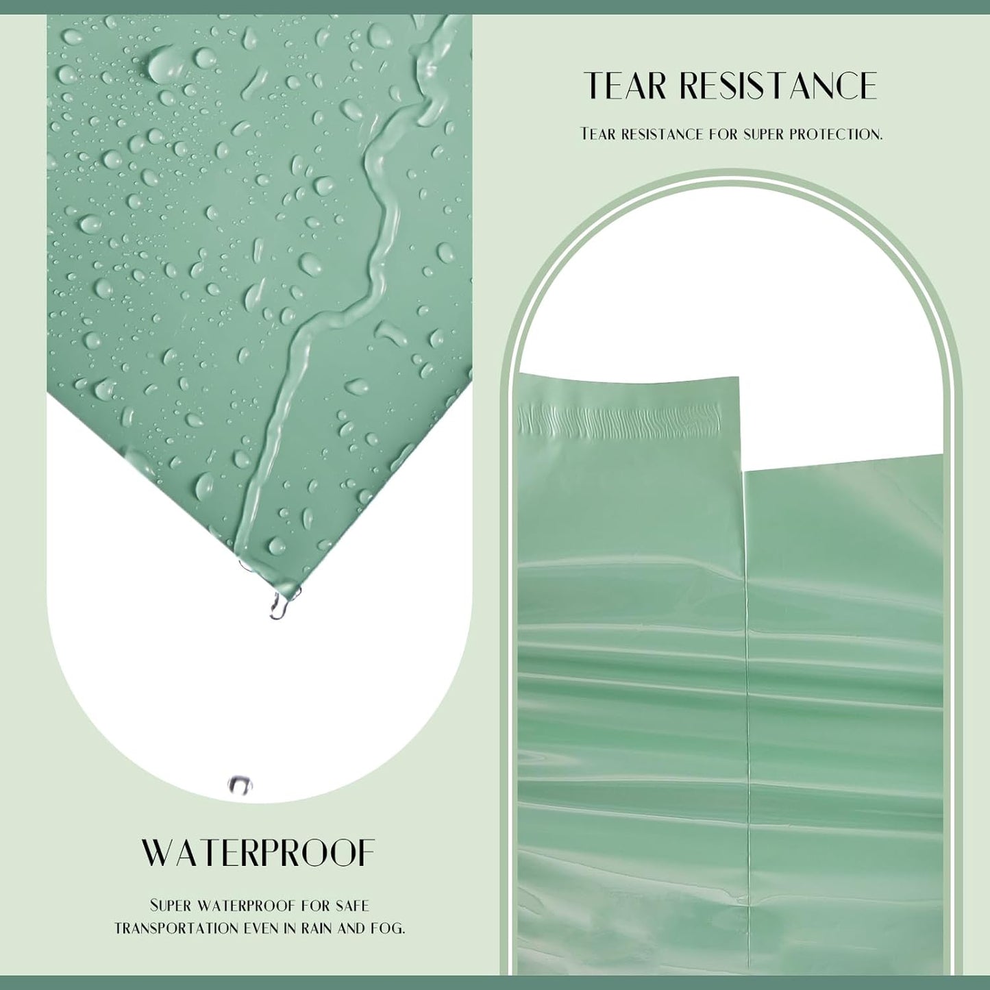 Metronic Large Poly Mailers 24x24 100 PCS, Strong Adhensive Shipping Bags for Clothing, Waterproof Shipping Envelopes for Small Business, Tear-resistant Mailers Poly Bags in Grayed Jade Green