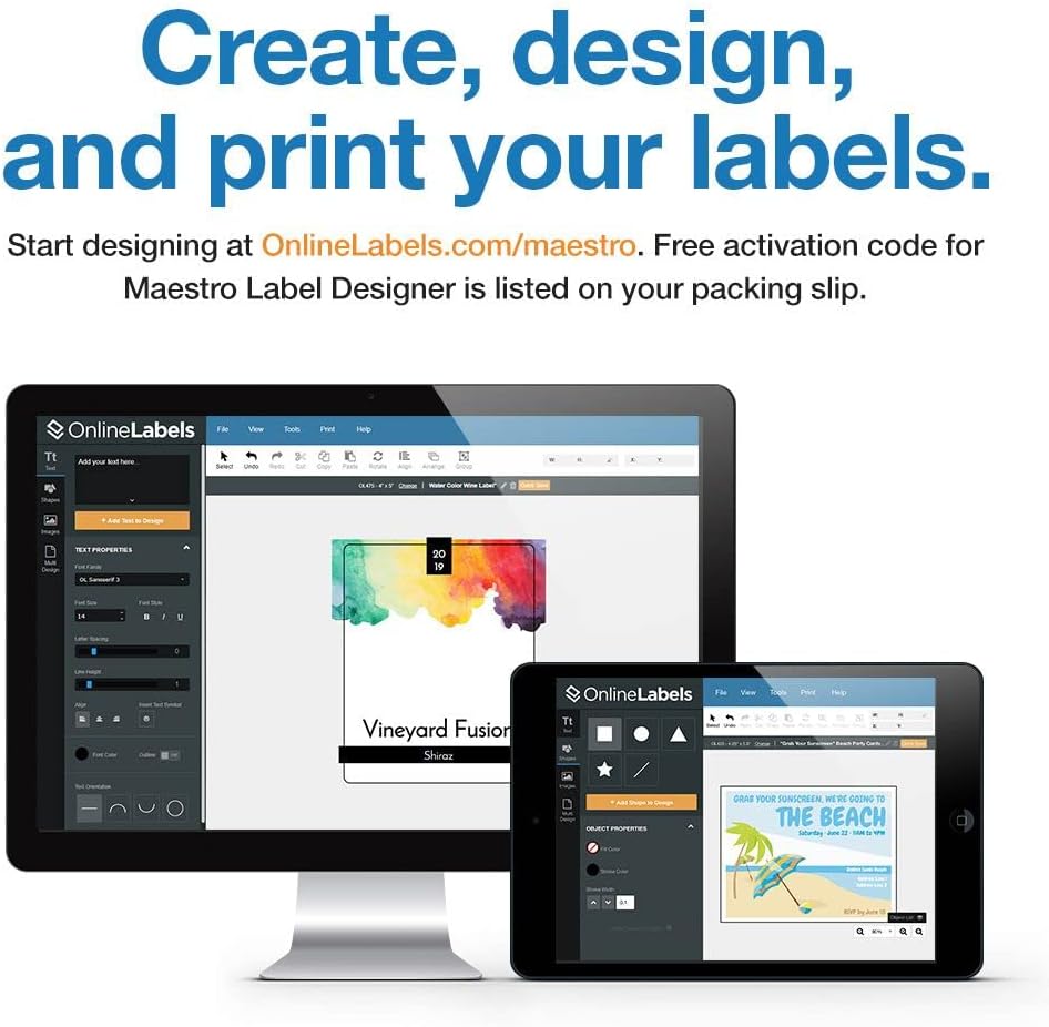 4 x 4 Square Label - Pack of 1,000 Labels, 250 Sheets - Inkjet/Laser Printer - Online Labels