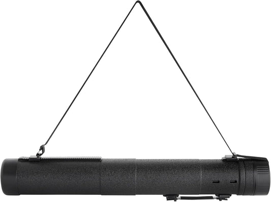 Juvale Storage Tube - 30-49 in Extendable, 5 in, Black - For Posters, Blueprints & Maps - Art Storage & Poster Tube Holder with Strap