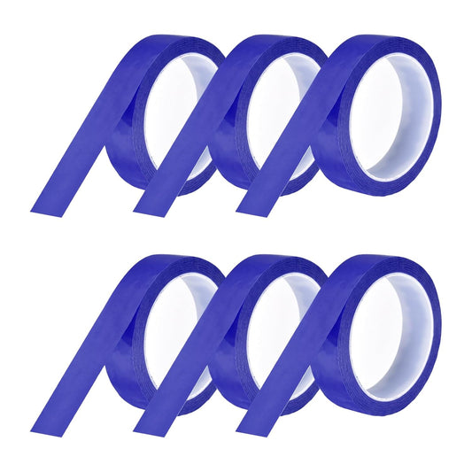 MECCANIXITY 6 Rolls Whiteboard Tape Graphic Chart Tape 25mm 54.7 Yard Art Tape Thin Self-Adhesive Pinstripe Tape Masking Tape for Gift Wrapping Craft Supplies, Blue