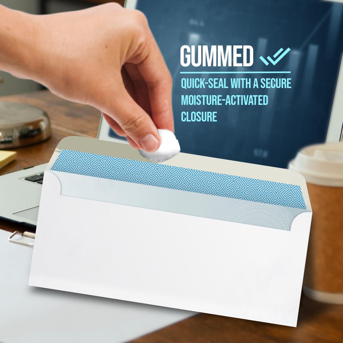 Compuchecks Double Window Envelopes #8 - Gummed, Security Business Mailing Check Envelopes - Tamper Evident, Security Tint - 500 Count – Guaranteed to fit QuickBooks Checks