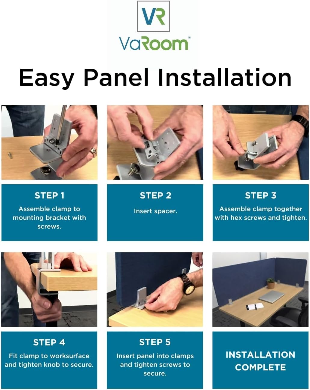 Sound Absorbing Privacy Shield - Desk Divider for Students and Office (Dark Blue, 23" W x 18'H)