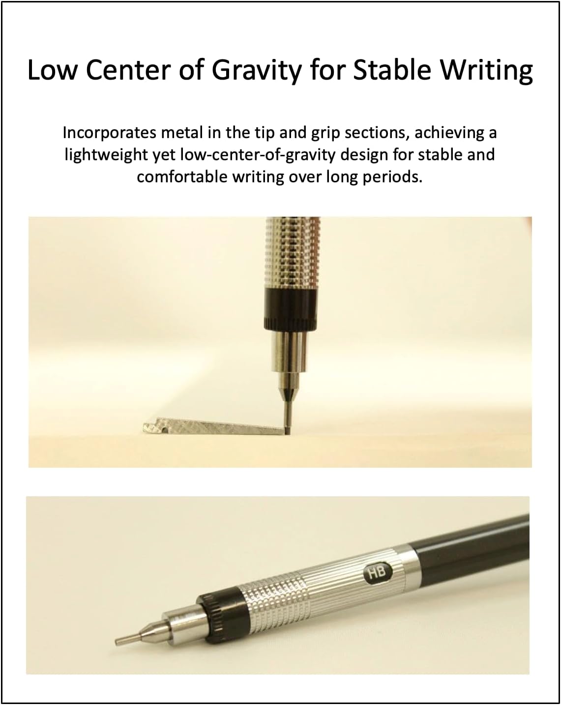 Graphlet Mechanical Drafting Pencil + Ain HB/B/2B leads, original Black slim pen case (0.7mm)