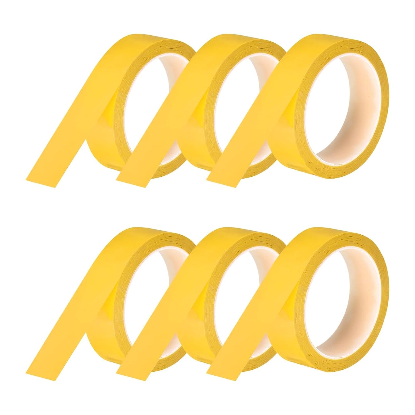 MECCANIXITY 6 Rolls Whiteboard Tape Graphic Chart Tape 30mm 54.7 Yard Art Tape Thin Self-Adhesive Pinstripe Tape Masking Tape for Gift Wrapping Craft Supplies, Yellow