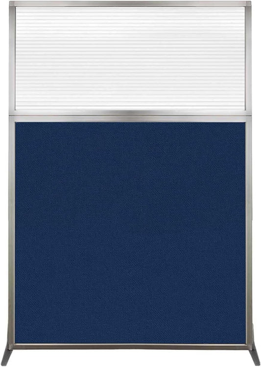 Versare Hush Screen Portable Room Divider | Workstation Wall Divider | Freestanding Privacy Hush Panels | Clear Fluted Windows | Fabric Office Divider Screen | Great for Room Separation