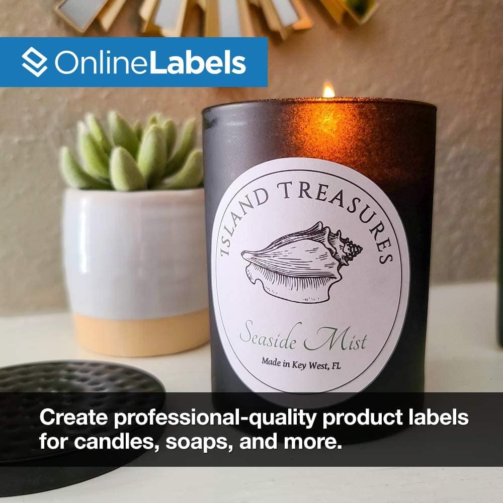 OnlineLabels 3" Round Labels – Permanent Adhesive, White Matte – Great for Organization, Product Labeling, Jar Lids - for Inkjet & Laser Printers – Pack of 3,000 Labels, 500 Sheets OL2279WX