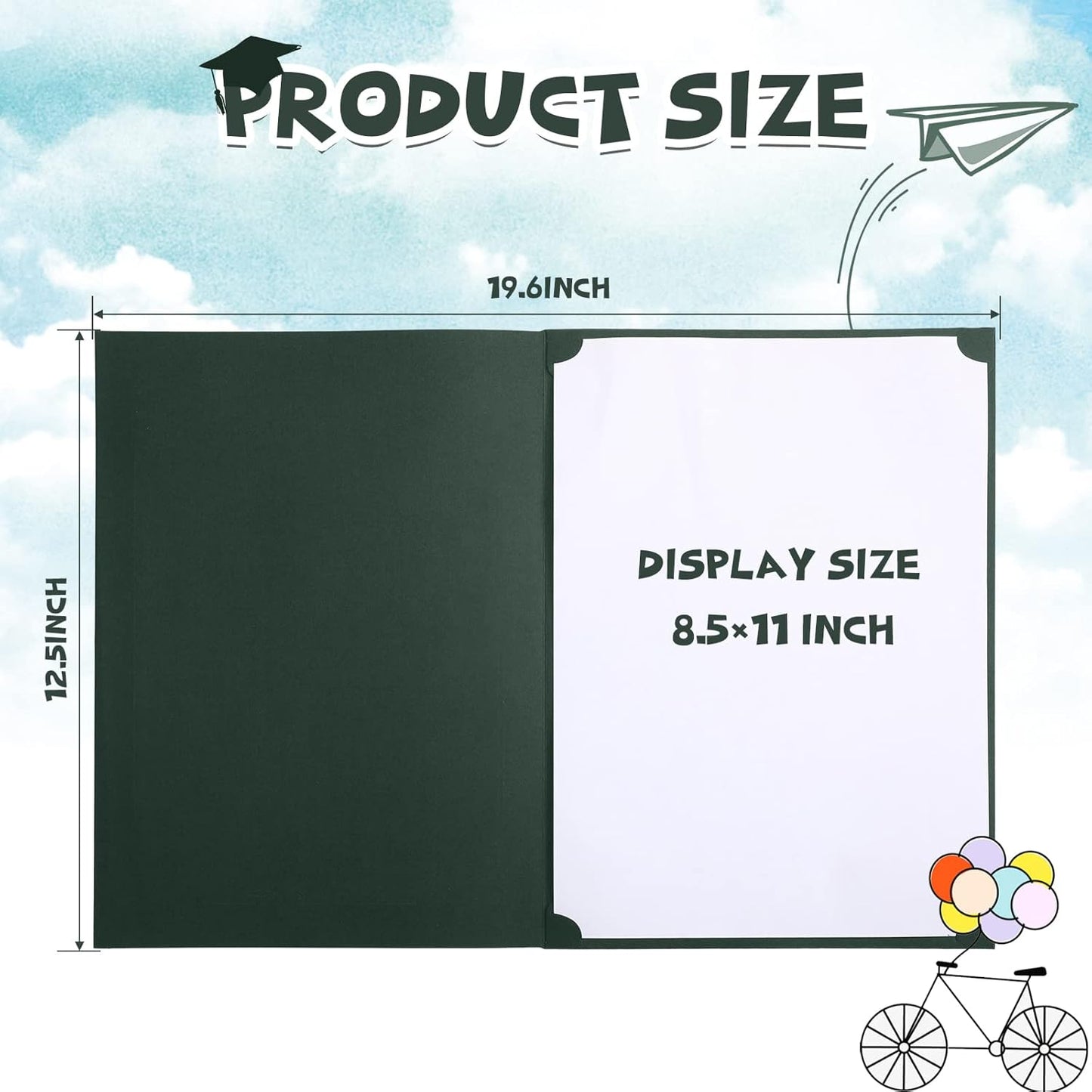 Fainne 80 Pieces Certificate Holders Diploma Holders Document Holder Certificate Covers Certificate Folders with Gold Foil Border for Letter Size 8.5 x 11 Inches Diploma Documents Awards (Green)