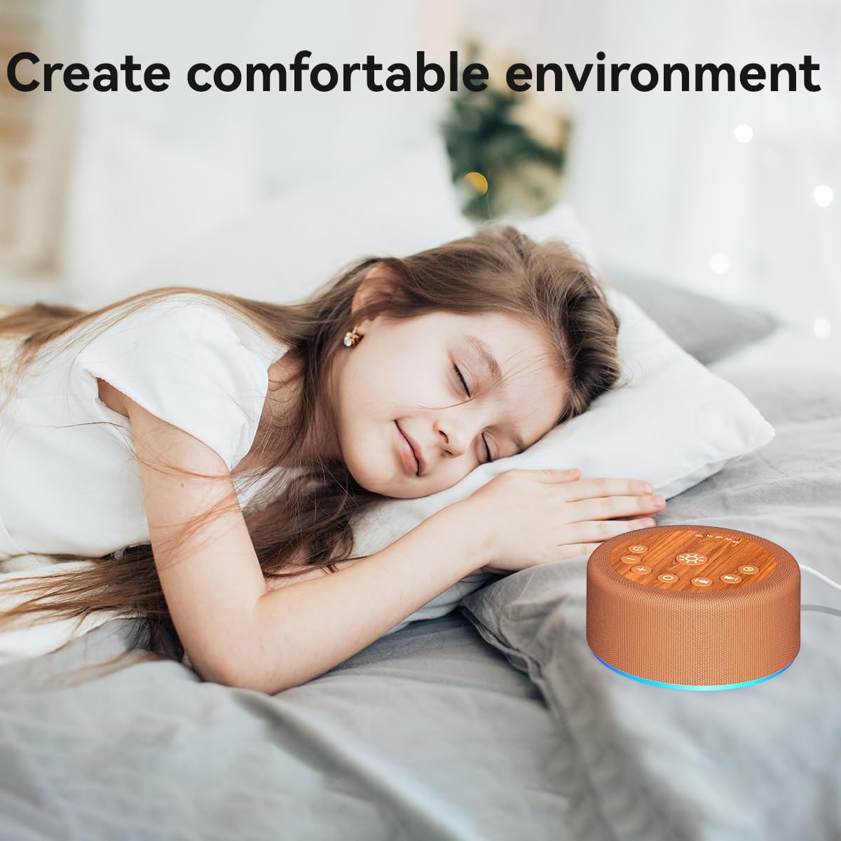 Sleep Sound Machine White Noise Machine with 30 Non Looping Sounds 12 Night light Colors with 5 Timers 36 Adjustable Volume Memory Function Brown Noise Machine for Baby kid Adult & Home Nursery Travel