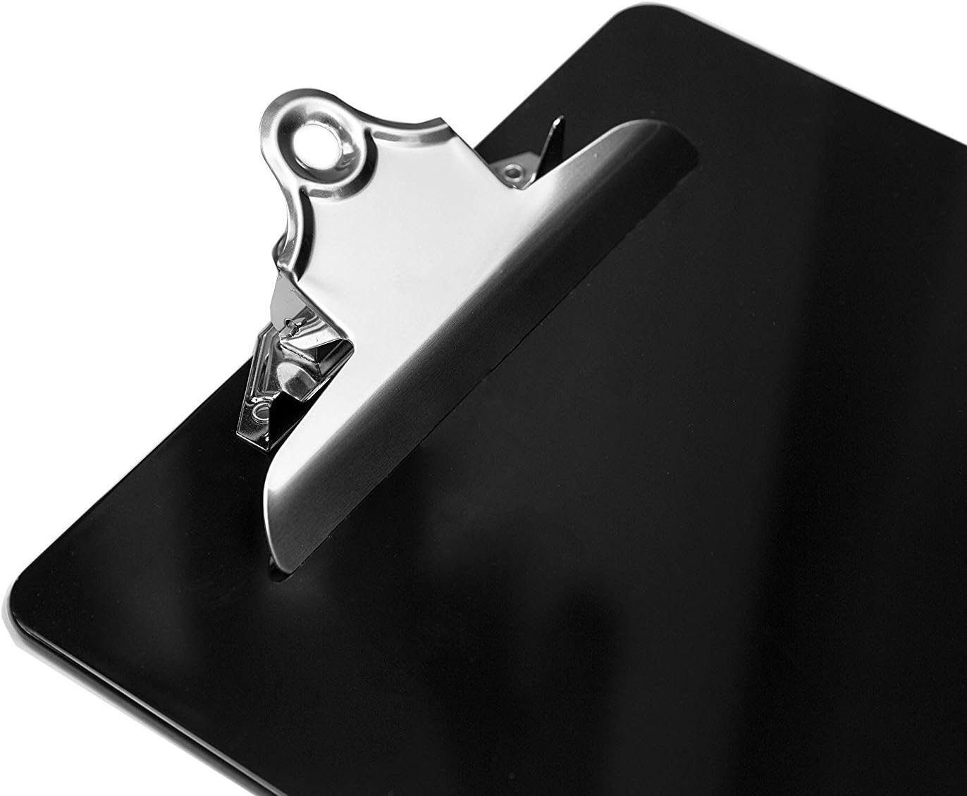 Black Plastic Clipboards (Set of 6) Multipack - 12.5x9 Inch Black Clipboard with 100 Sheets Holding Capacity Butterfly Clip | Colored Acrylic Clip Boards in Bulk | Office, Classroom, School Supplies