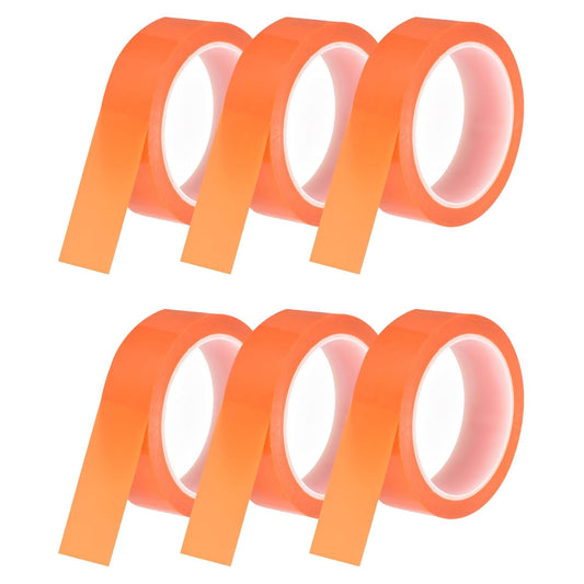 MECCANIXITY 6 Rolls Whiteboard Tape Graphic Chart Tape 30mm 54.7 Yard Art Tape Thin Self-Adhesive Pinstripe Tape Masking Tape for Gift Wrapping Craft Supplies, Orange