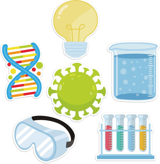 600 Pieces Science Sticky Notes, Self Stick Science Lab Notepads Funny Test Tube Light Bulb Microscopes Science Memo Pad for Teachers Students Science Week Party Favor School Supplies