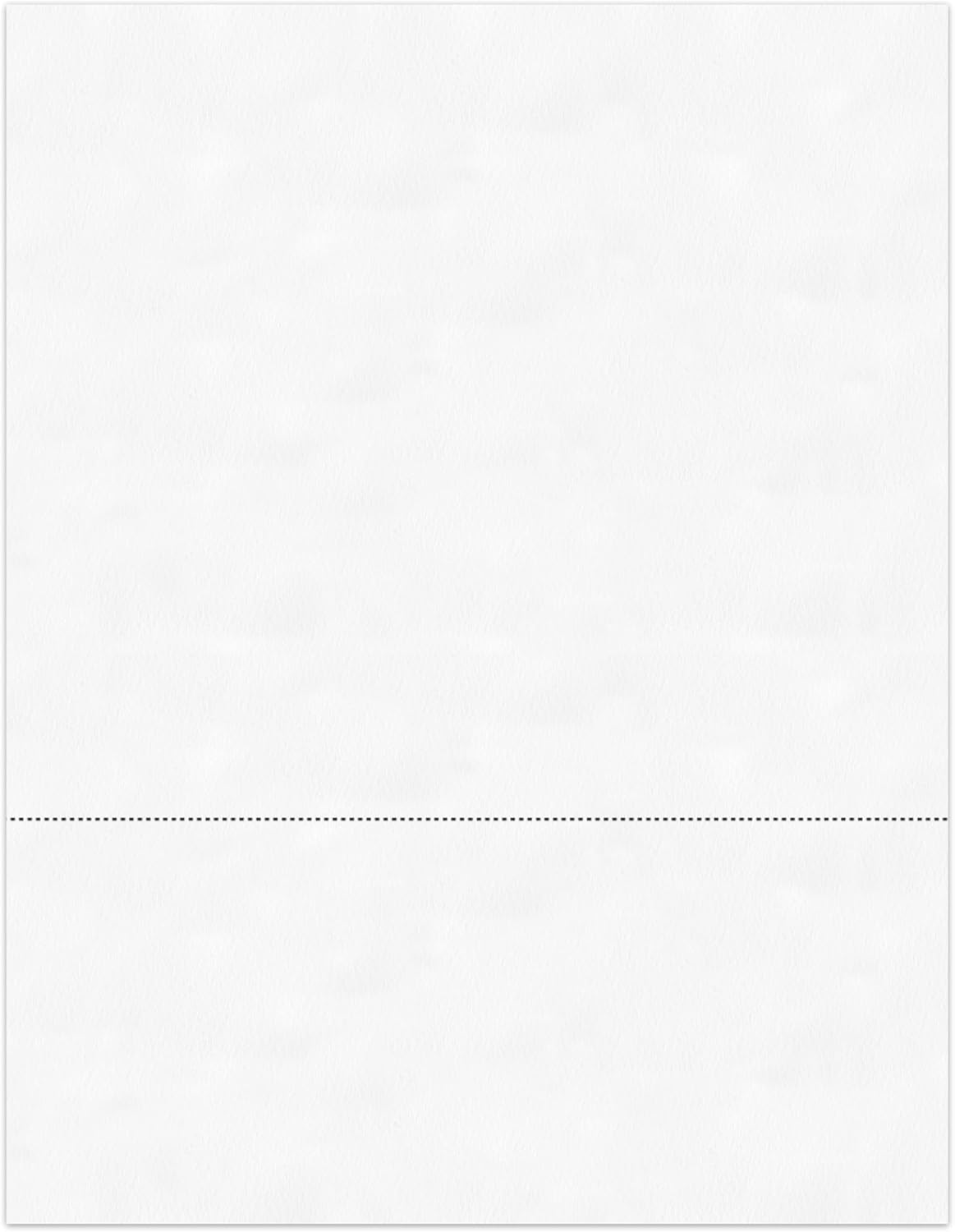 PrintWorks Professional 3 5/8" Horizontal Perforated Paper 8.5” x 11” - Perfect For W-2, 1099, & Statement Use - Made in the USA - 500 Sheets - 20 lb - Printer Compatible - White (04132)