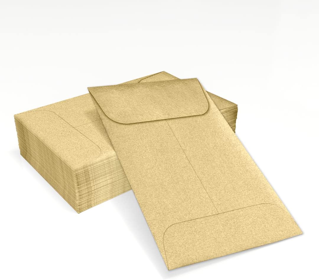 LUXPaper #1 Coin Envelopes | 2 1/4" x 3 1/2" | Blonde Metallic | 80lb. Text | 250 Qty