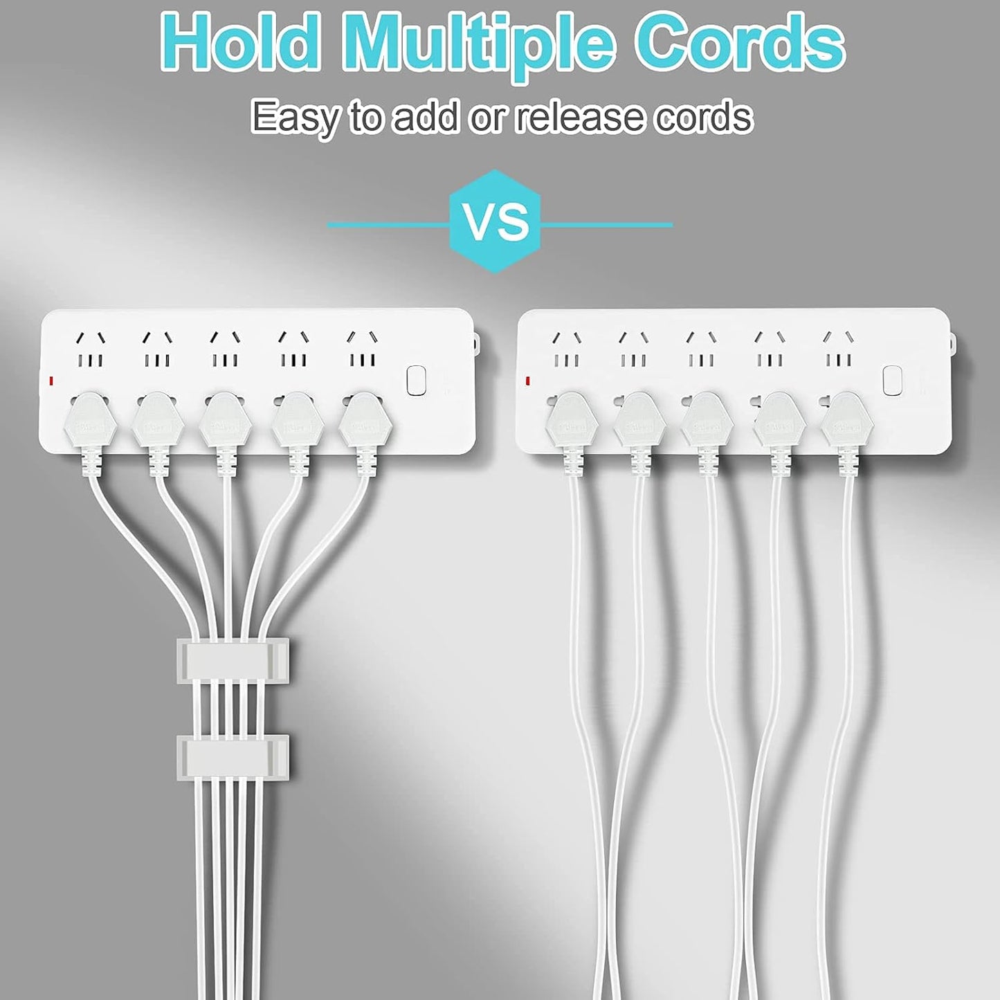 Under Desk Cable Management Clips, Wire Organizer Clips for PC Network Cable Mamagement, Large Adhesive Cable Clips Wire Holders (Computer, TV, Ethernet, Electric Wires), White, 20 PCS