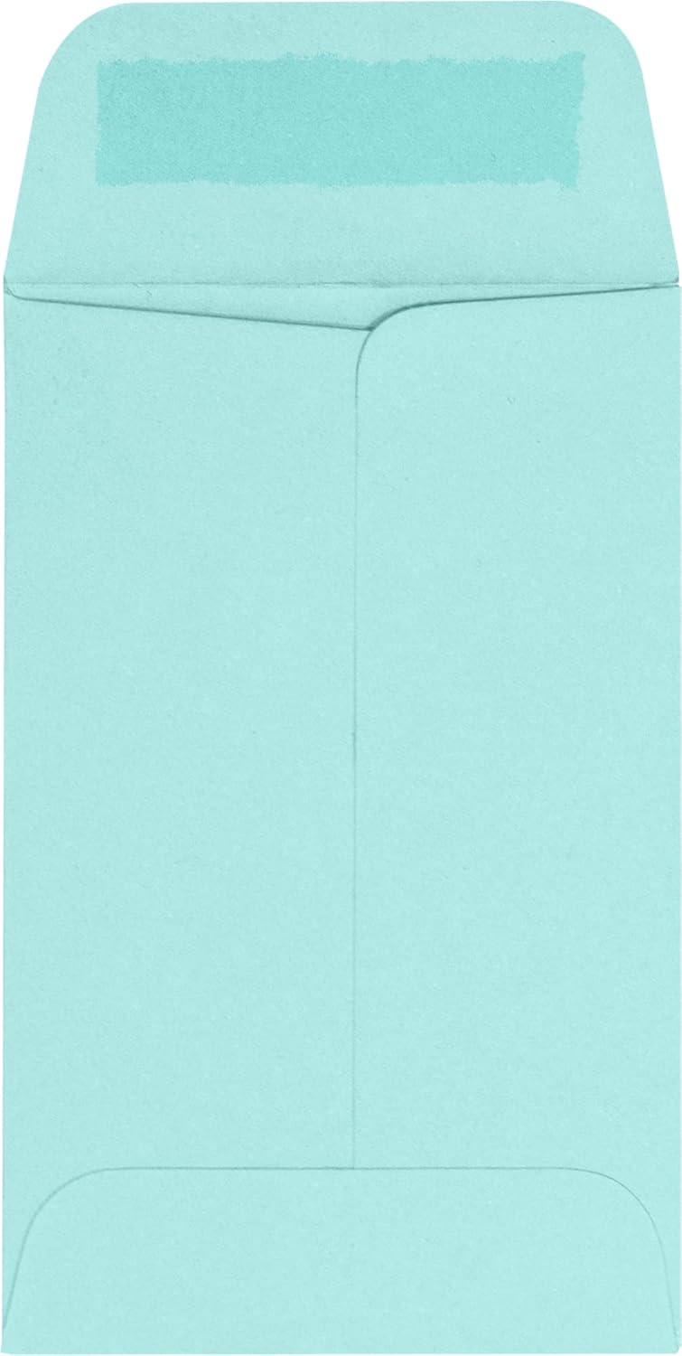 LUXPaper #1 Coin Envelopes | 2 1/4" x 3 1/2" | Seafoam Blue | 80lb. Text | 50 Qty.