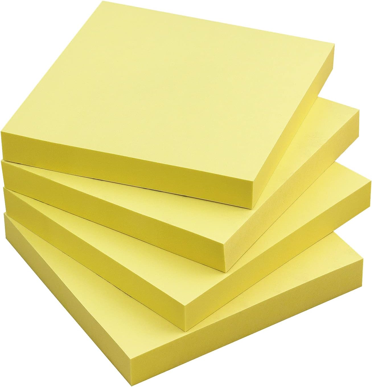 Sticky Notes 3x3 Self-Stick Notes Bright Colors Sticky Notes 4 Pads 100 Sheets/Pad (Yellow)