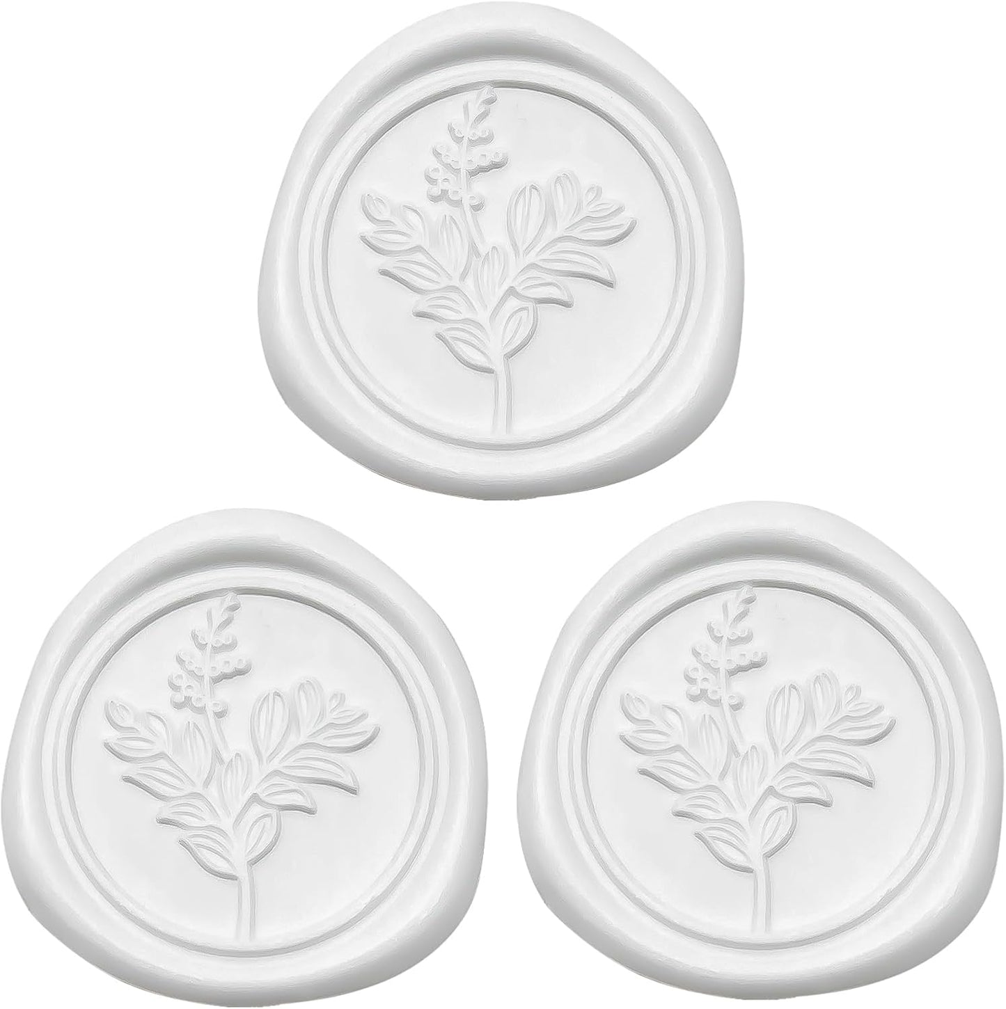 60 Pcs White Wax Seal Stickers, Wedding Invitation Accessories Envelope Stickers - Self Adhesive Envelope Seals, Peferct for Invitation, Gift Box Craft Wrapping, Christmas Cards Decoration