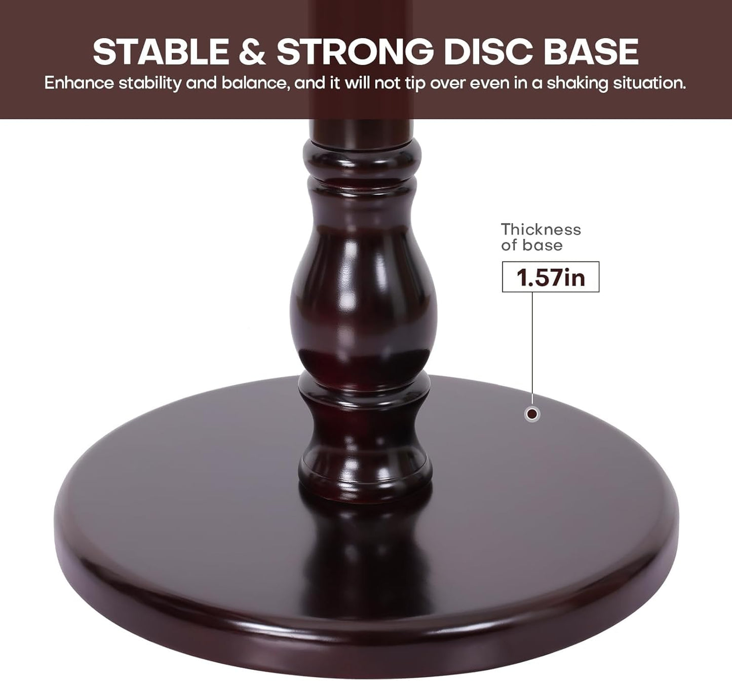 Coat Rack Tree Freestanding with Hooks, Heavy Duty Standing Wood Coat Rack with Solid Round Base, 74” Tree Shaped Coat Hanger Stand for Clothes, Hat, Jacket, Entryway Bedroom, Red Brown