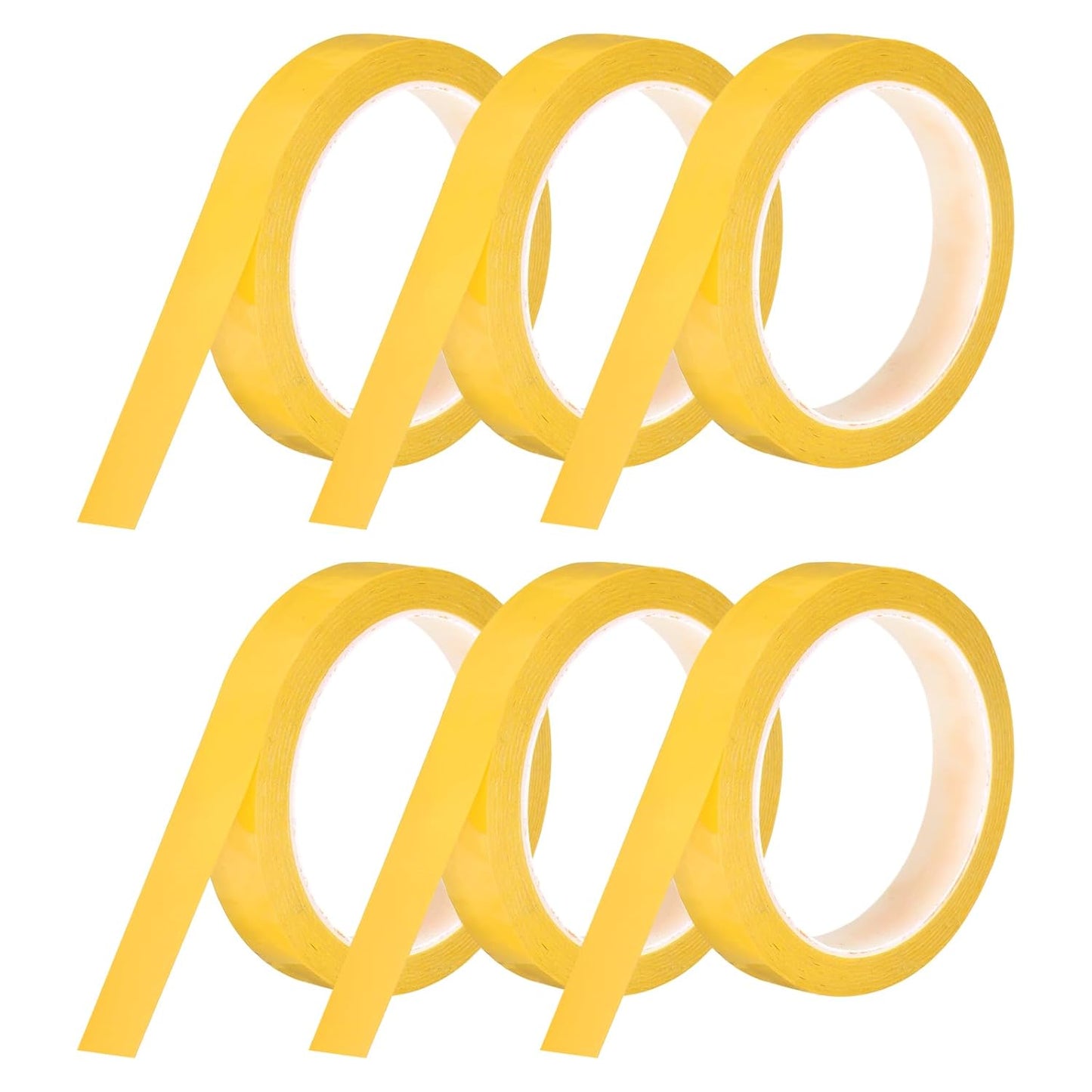 MECCANIXITY 6 Rolls Whiteboard Tape Graphic Chart Tape 18mm 54.7 Yard Art Tape Thin Self-Adhesive Pinstripe Tape Masking Tape for Gift Wrapping Craft Supplies, Yellow