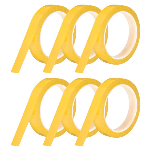 MECCANIXITY 6 Rolls Whiteboard Tape Graphic Chart Tape 18mm 54.7 Yard Art Tape Thin Self-Adhesive Pinstripe Tape Masking Tape for Gift Wrapping Craft Supplies, Yellow