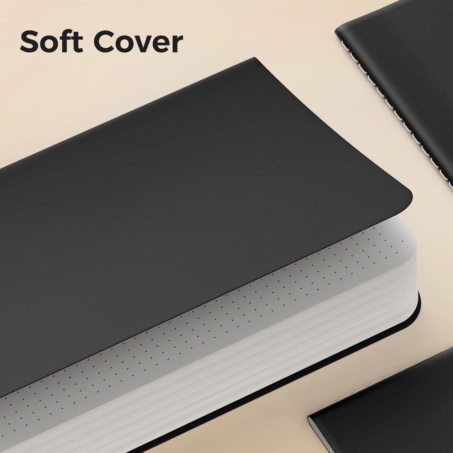 Dot Grid Notebook A5-60 Pages Thick Paper No Bleed, Black Cover Bullet Journal & Sketchbook, Lay Flat Binding for Smooth Writing | Dotted Notebook for Notes, Planning, Drawing, 12 Pack