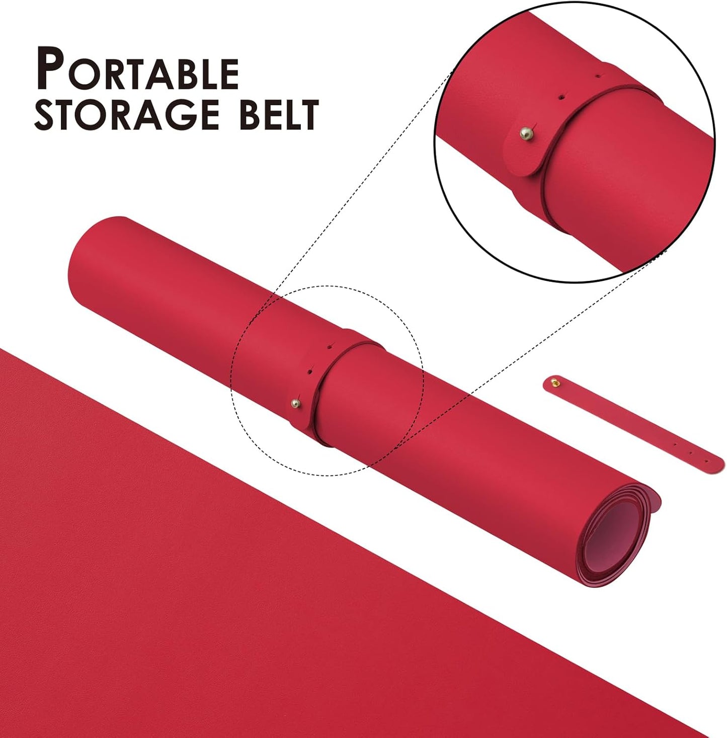 Leather Desk Mat - Small Non-Slip PU Desk Pad for Office and Home - Desk Organization and Accessories - Ideal for Large Mouse Pad and Small Desk Mats on Top of Desks (Rose Red,23.6"x 13.8")