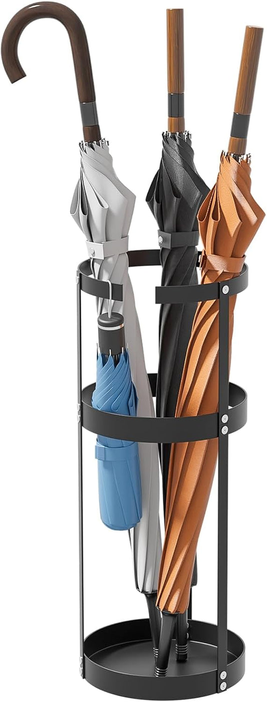 Umbrella Stand, Steel Round Umbrella Holder Rack, for Entryway, Office, Black