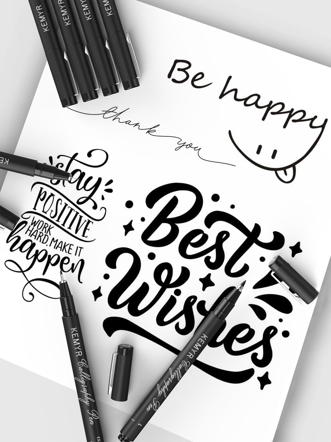 4 Micro Fine liner Drawing Art Pens Calligraphy Pens: 1.0mm Size Black Art supplies Waterproof Archival Black Ink Markers For Artists,Use for Professional Watercolor,Sketching