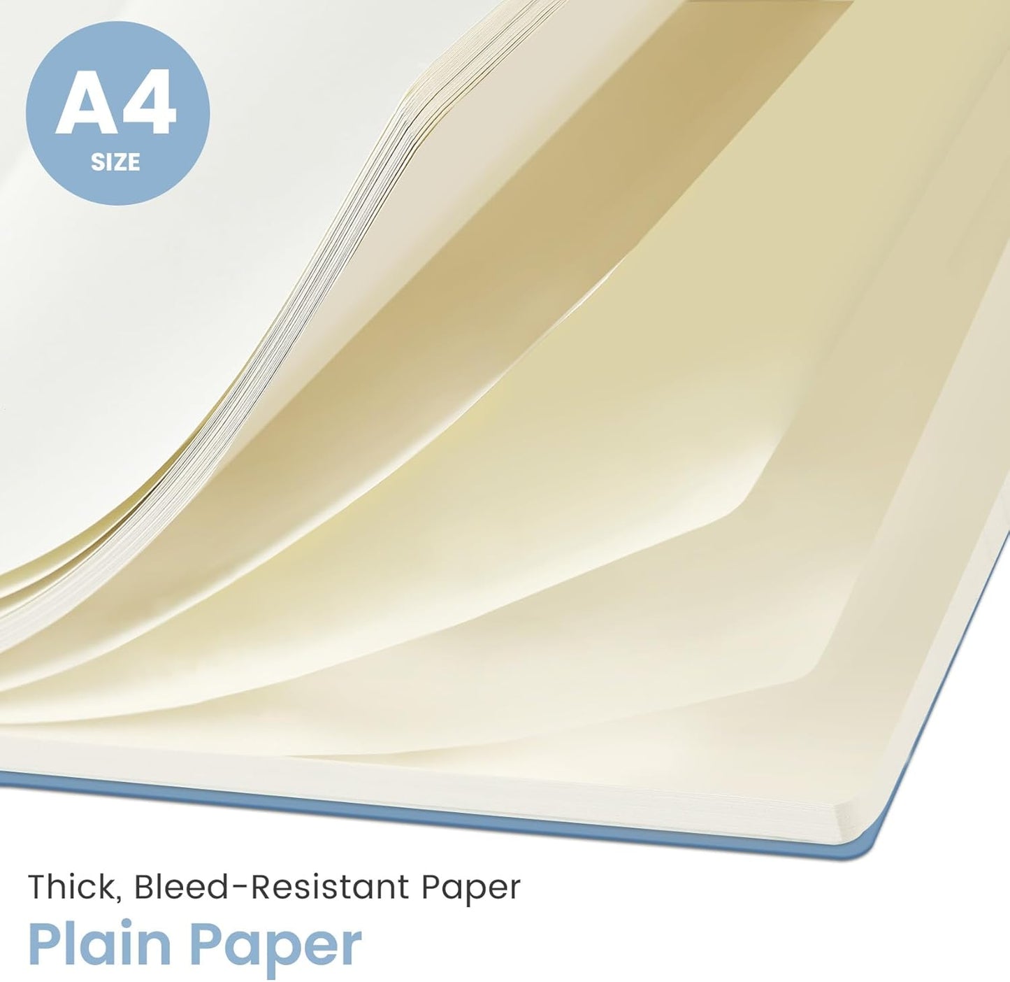 Taja Spiral Blank Notebook, 8.5"x11" Notebooks for Work, Large A4 Journal for Women & Men, Sketch Journal, Journaling Notebook for Writing, Plastic Cover Spiral Journal, Blue