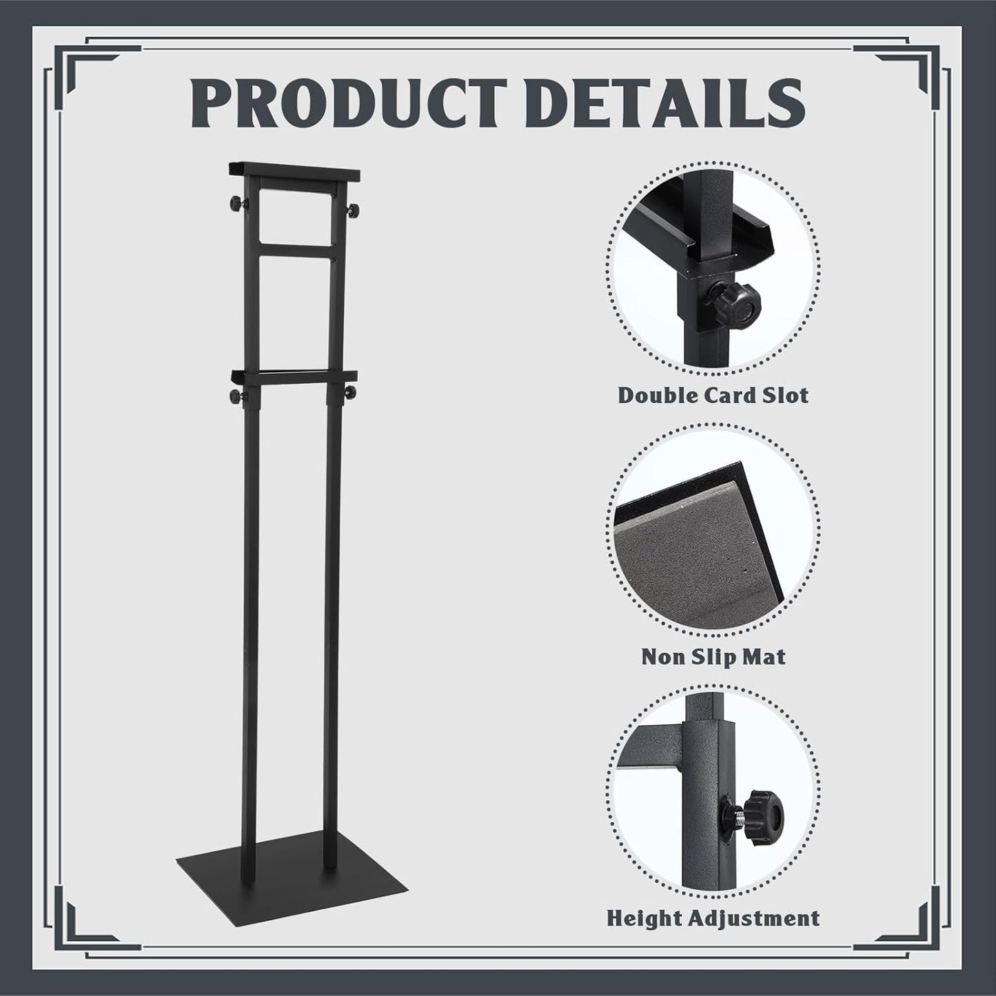 Honoson 5 Pcs Poster Stand for Display Heavy Duty Sign Holder 74.8 Inches Adjustable Poster Board Double Side Banner Stand with Base for Indoor Outdoor Board Foam Display