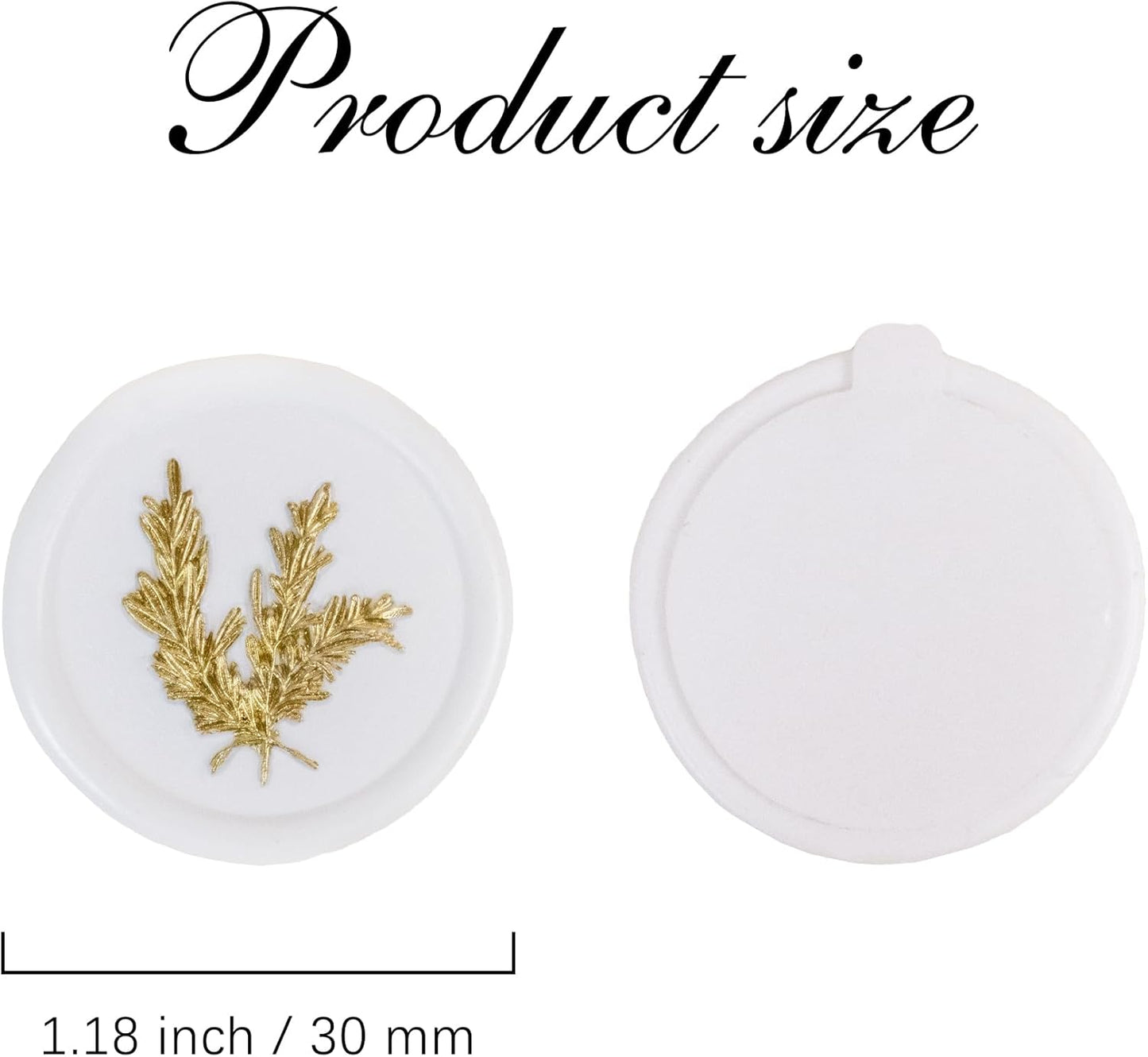 25Pcs Gold & White Wax Seal Stickers - Handmade Envelope Seals, Self Adhesive - Wedding, Party Invitations, Gift Wrap, Christmas - Gold Rosemary Style, White Wax