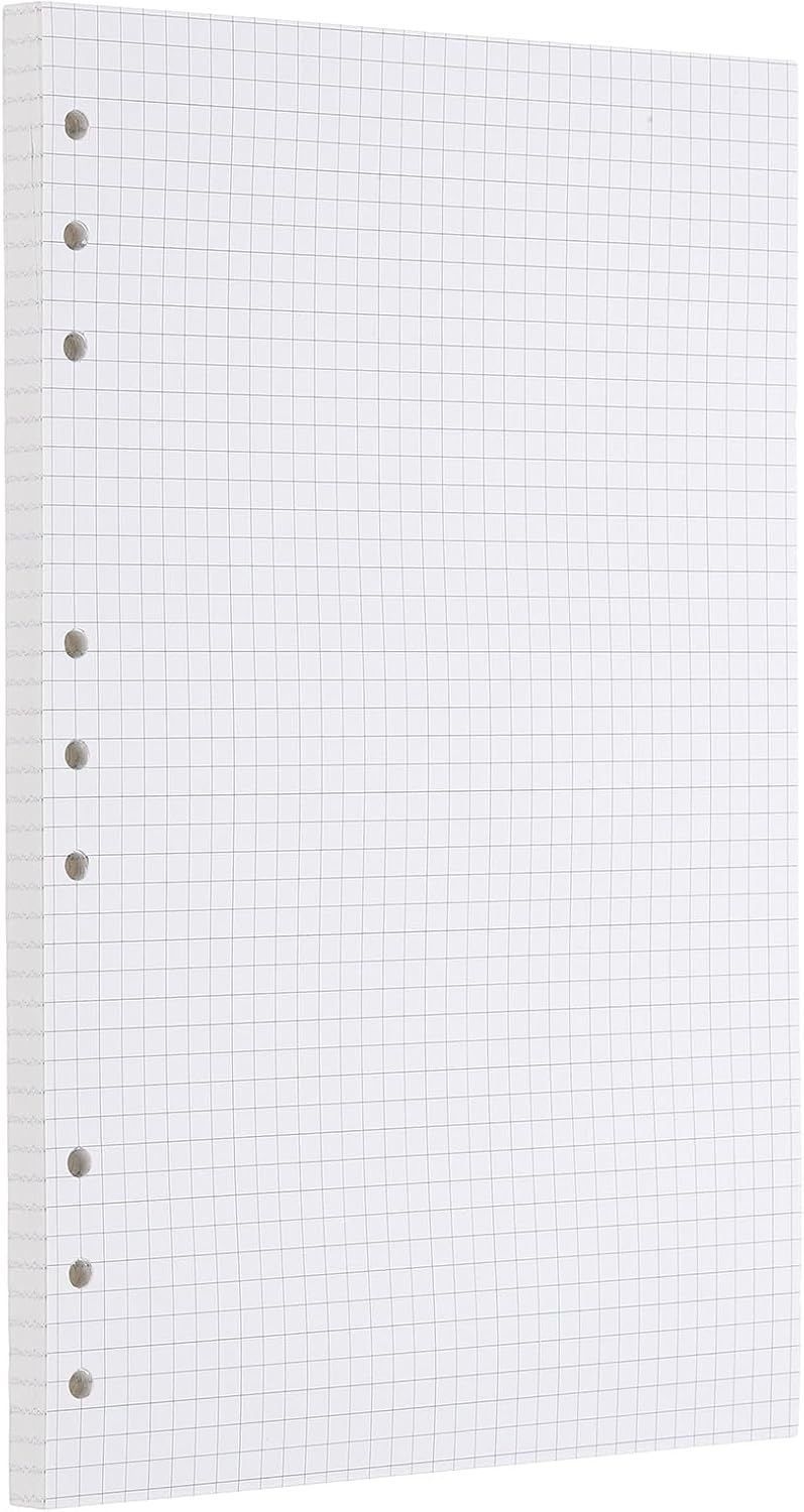PATIKIL Grid Refill Paper 9-Ring Binder Loose Leaf Planner Filler Paper Planner Inserts, 80 Sheets/160 Pages, Lined